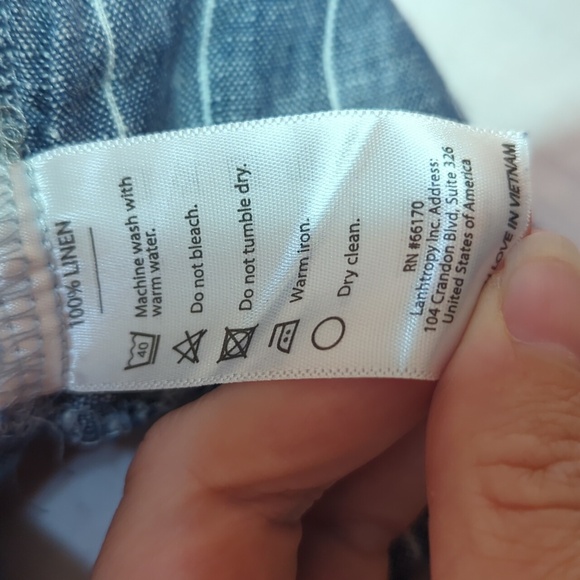 Lanthropy Linen Stripe Parachutte Lantern Drawstring Cuffs Cargo Pants sz M - Picture 5 of 9